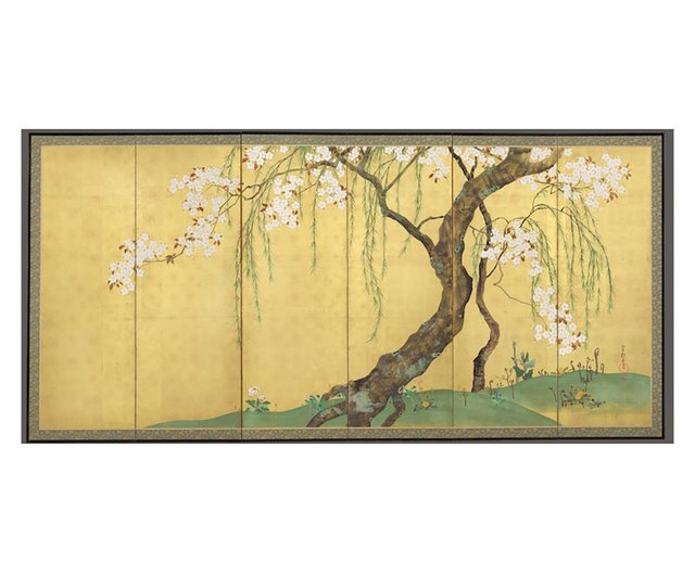 台湾 【琳派・美術掛絵】酒井抱一｜桜楓屏風 LIGHTO - Pinkoi