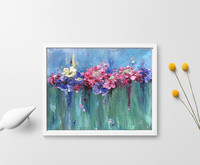 スペイン 花の油絵 オリジナルの花の絵 ArtLolitaRos - Pinkoi