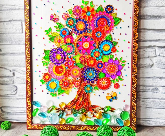 レア スタンド付き 生命の木 ステンドグラス ルイス・C・ティファニー