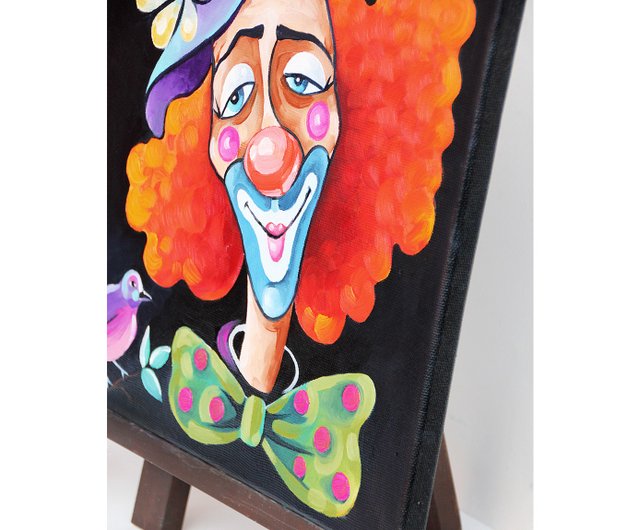 送料無料 15%OFF】ロシア ピエロの絵画 子供部屋 オリジナルアート