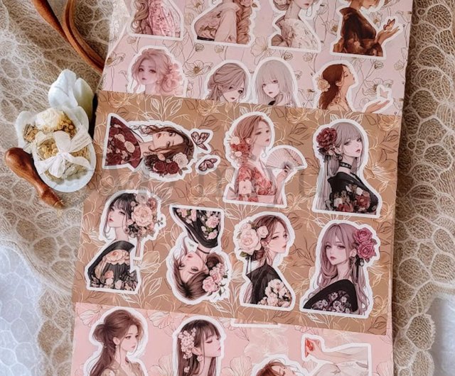 送料無料】コラージュシート 素材紙 a4デザインペーパー 人物 女の子