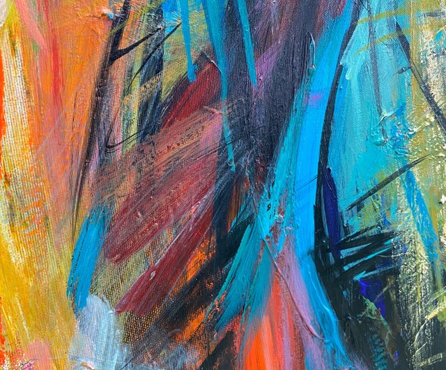 送料無料】スペイン 大きな抽象的な女性像の絵画 大胆でカラフルな壁