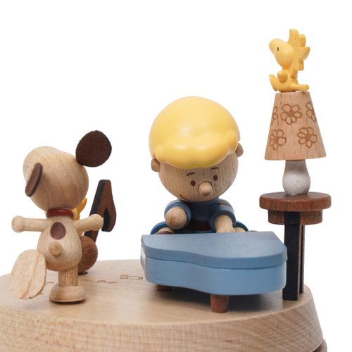台湾 【スヌーピーとシェラード】PEANUTS マルチ回転オルゴール ウッ