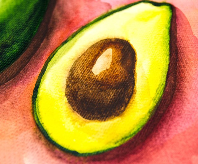 ロシア アボカド絵画キッチンフード静物オリジナルアートフルーツ