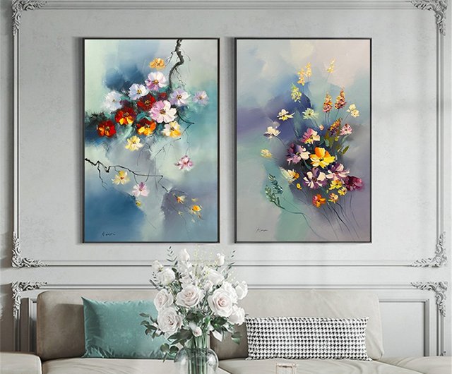 送料無料 20%OFF】ロウバイ手描き油絵/抽象画/オリジナルグッズ/装飾画