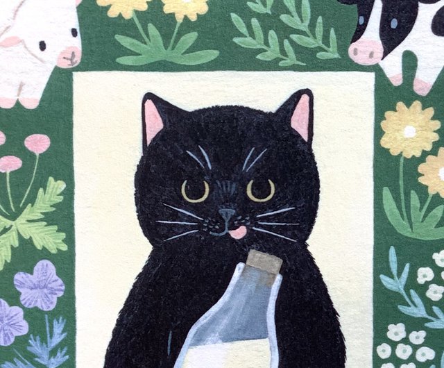 ポストカード 絵本の中の猫 #new4 クロねこ 4legs | はがき