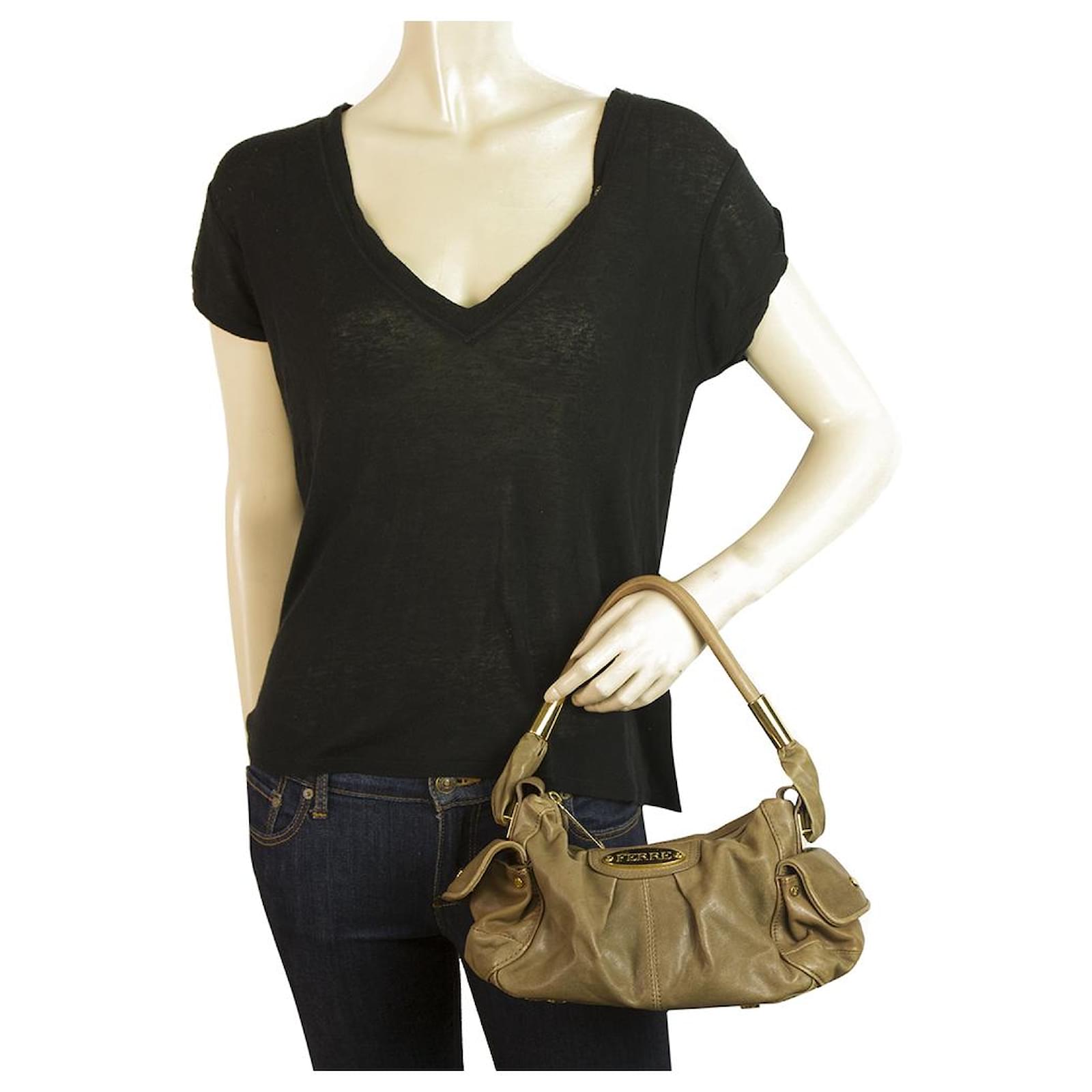 Gianfranco Ferré Ginafranco Ferre Vintage Taupe Lambskin Leather