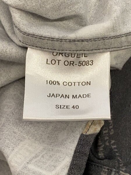 ORGUEIL(オルゲイユ) / 長袖シャツ/40/コットン/GRY/総柄/OR-5083