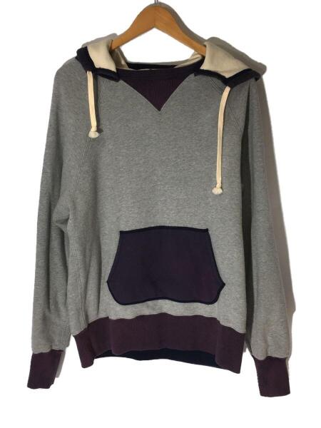 THREE FACE(スリーフェイス) / 後付けパーカー/ヴィンテージ加工/L