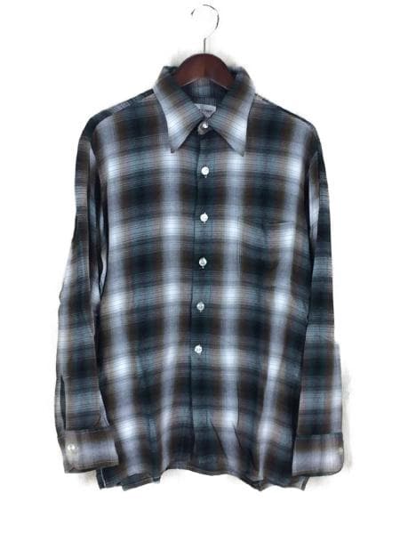 ARROW(アロー) / 60～70s/シャドーチェック/長袖シャツ/L/レーヨン/GRN
