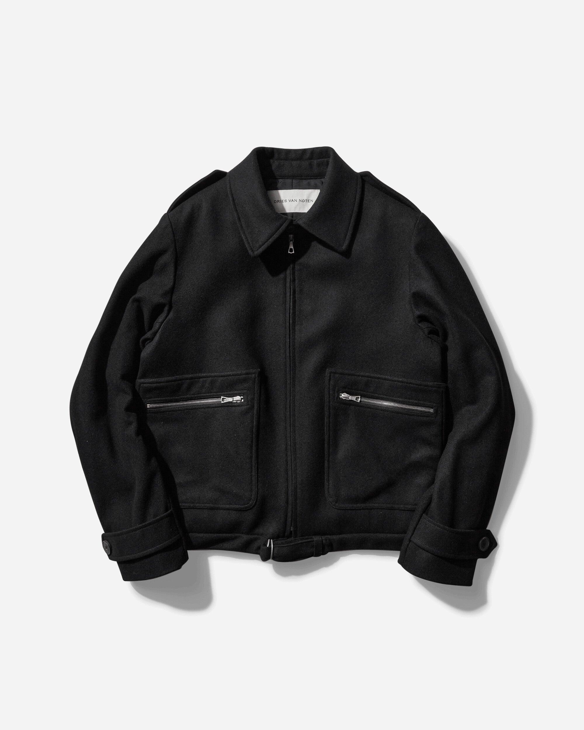 Dries Van Noten Wool Zipped Jacket in Black for Men | Lyst