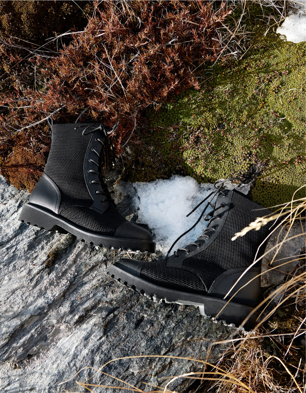 Florence] ラウンドトゥ 撥水加工 ラグソール レースアップ アンクル