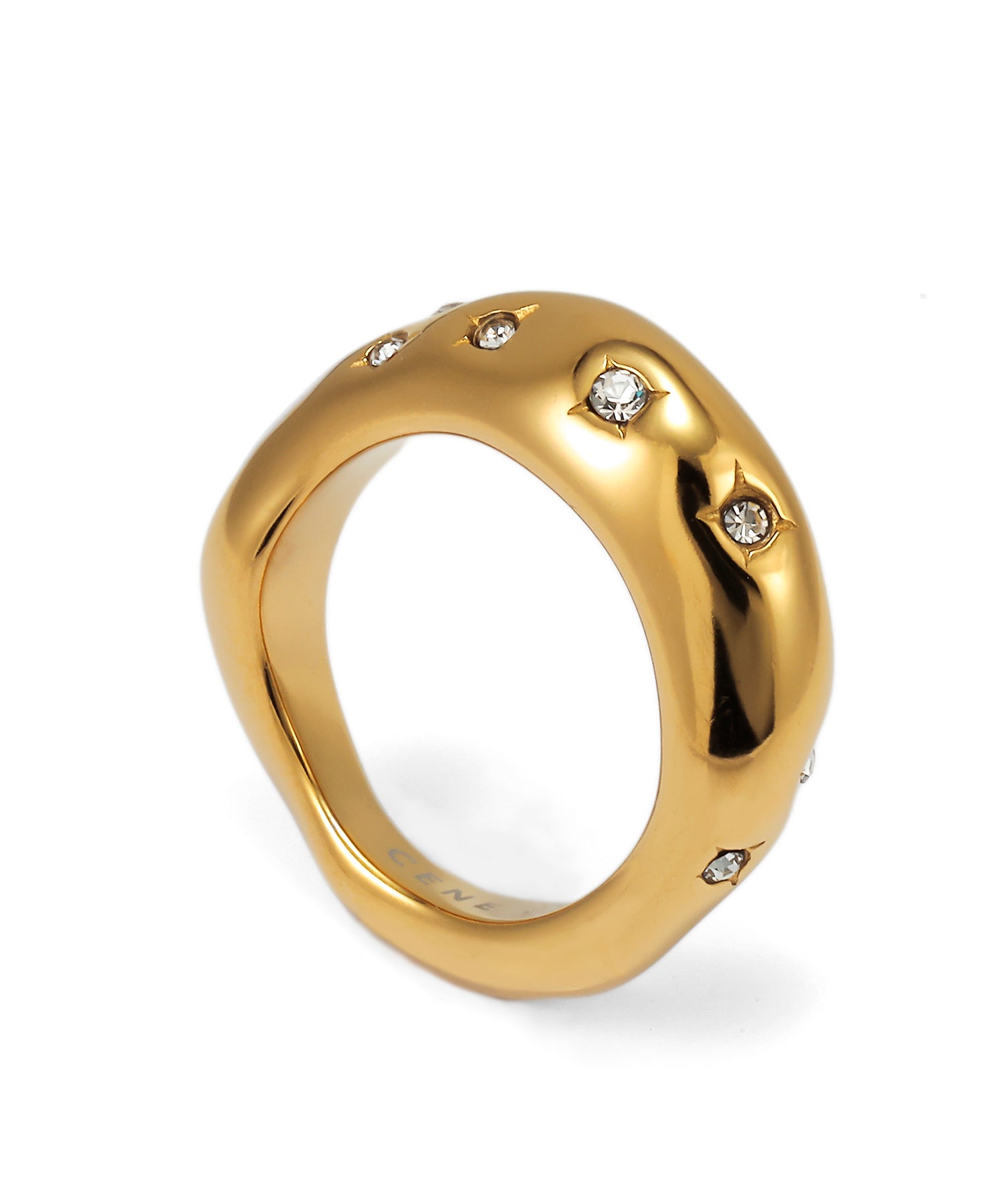 ゴールド]セグメントストーンリング