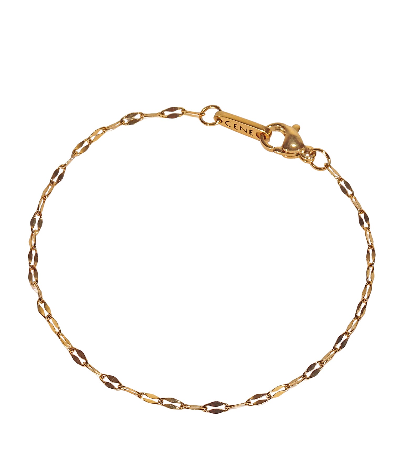 ゴールド]スリムペタルチェーンブレスレット