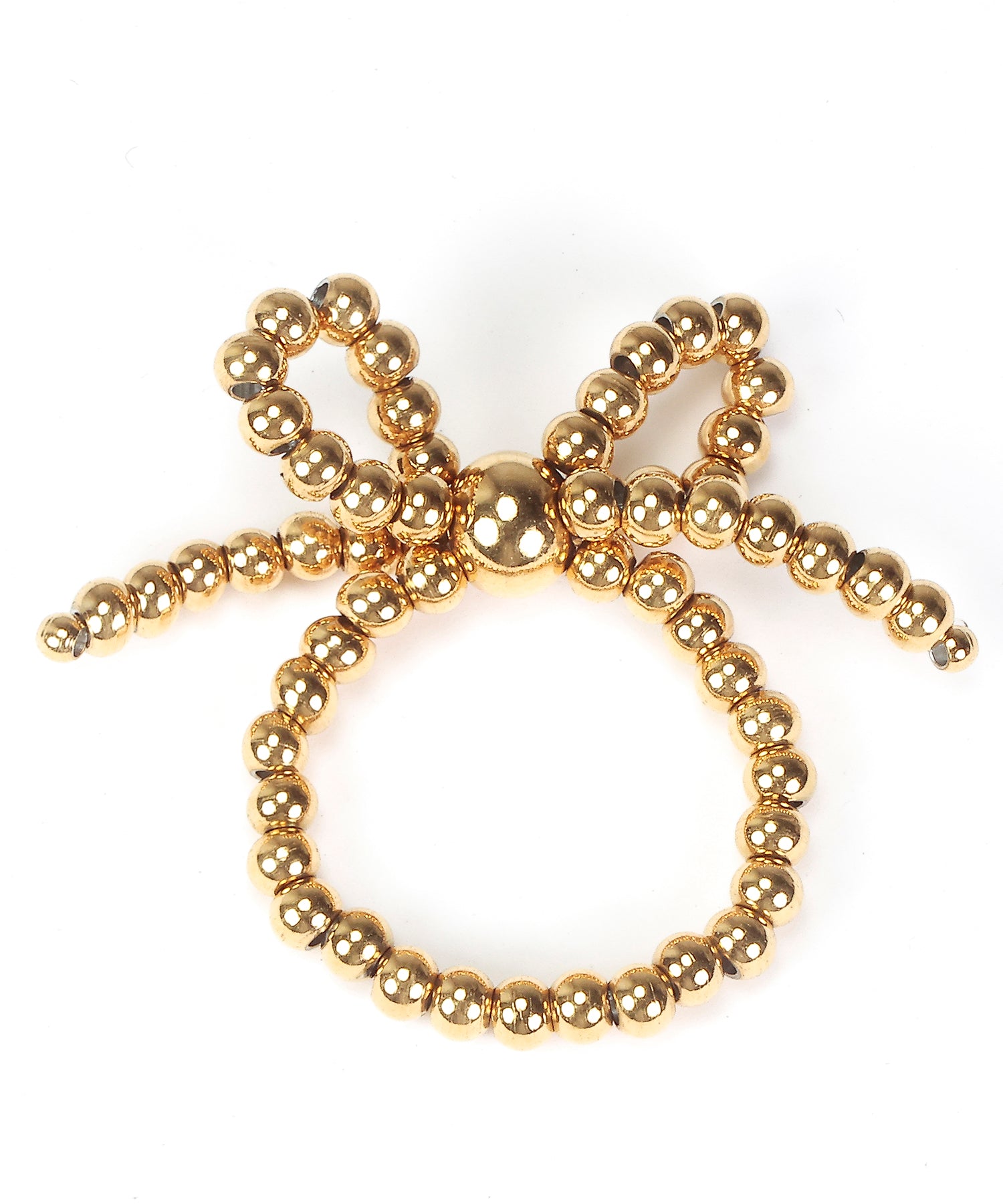 ゴールド]リボンボールリング