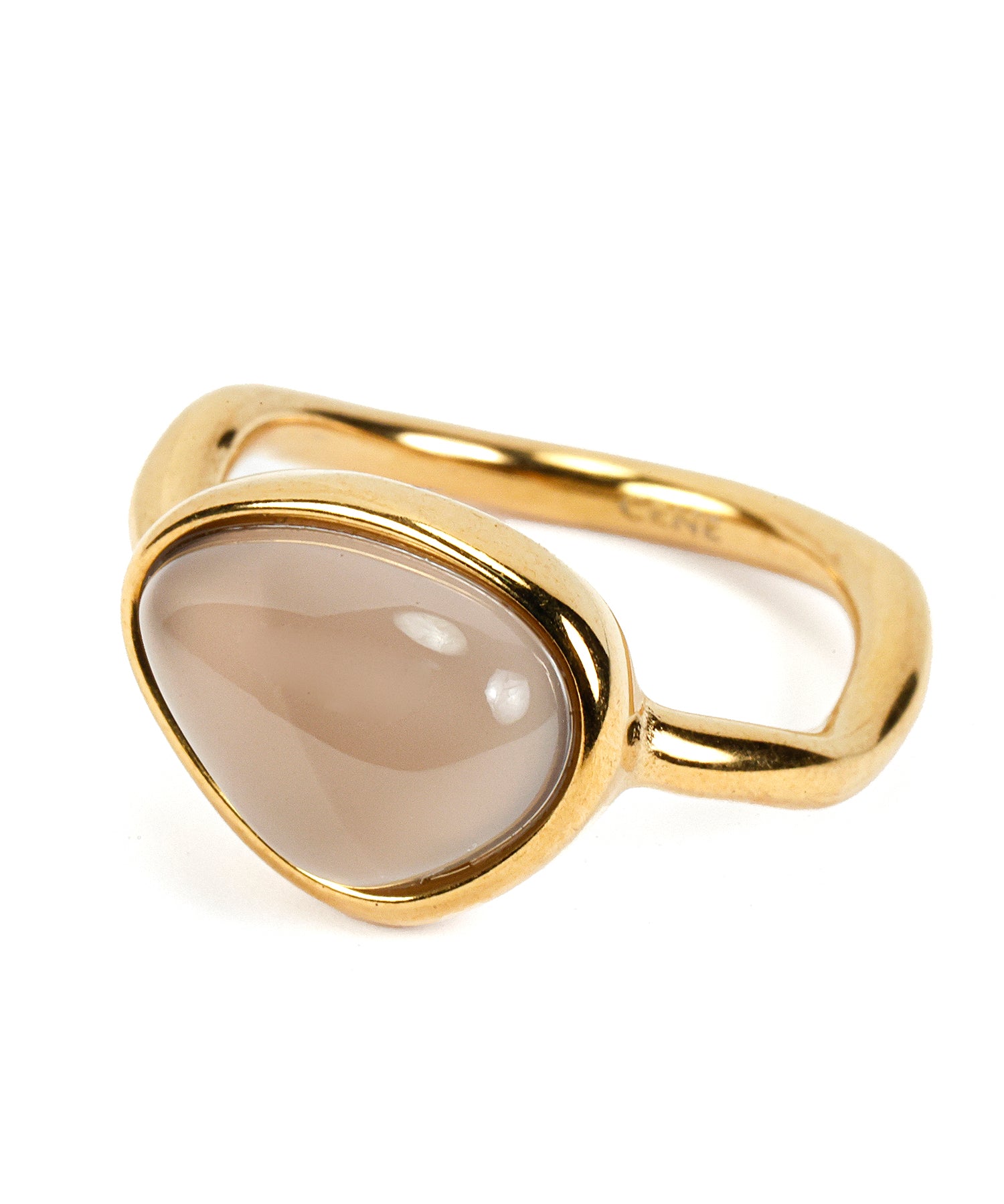 ゴールド]ネジレストーンリング