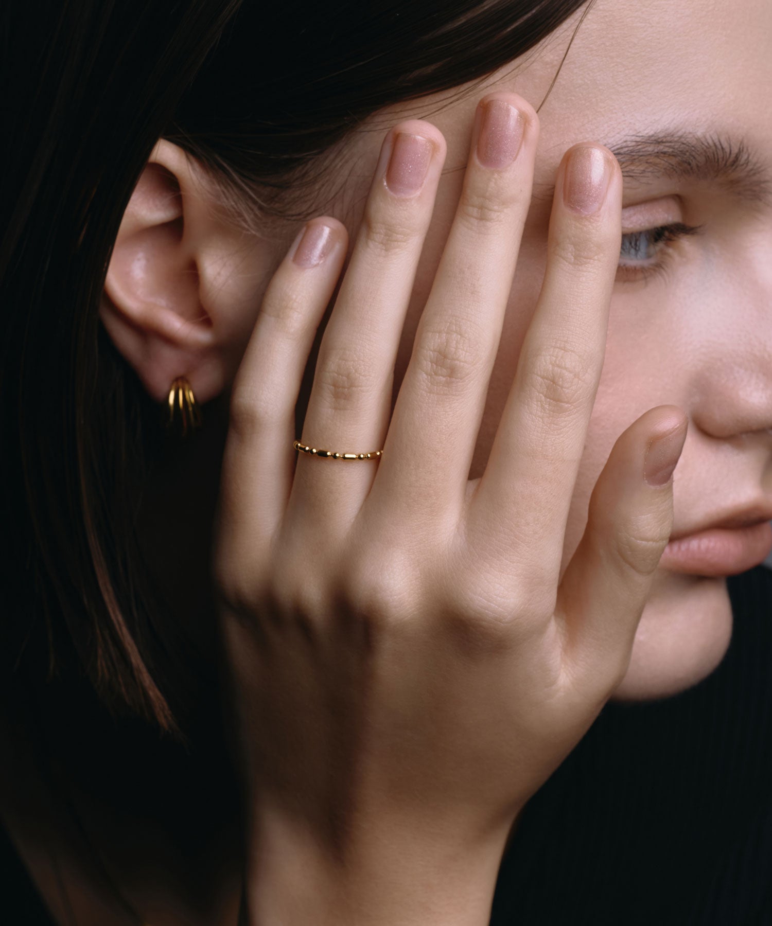 ゴールド]MIXボールチェーンリング