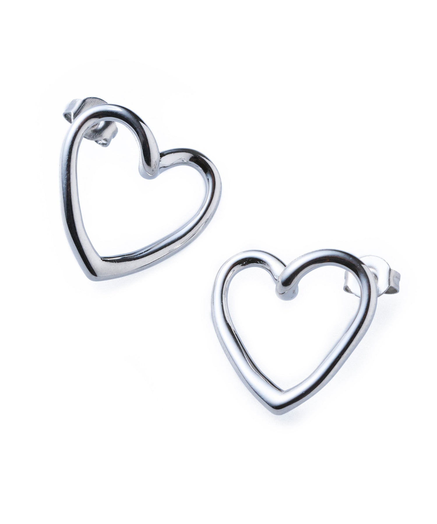 シルバー]オープンハートピアス