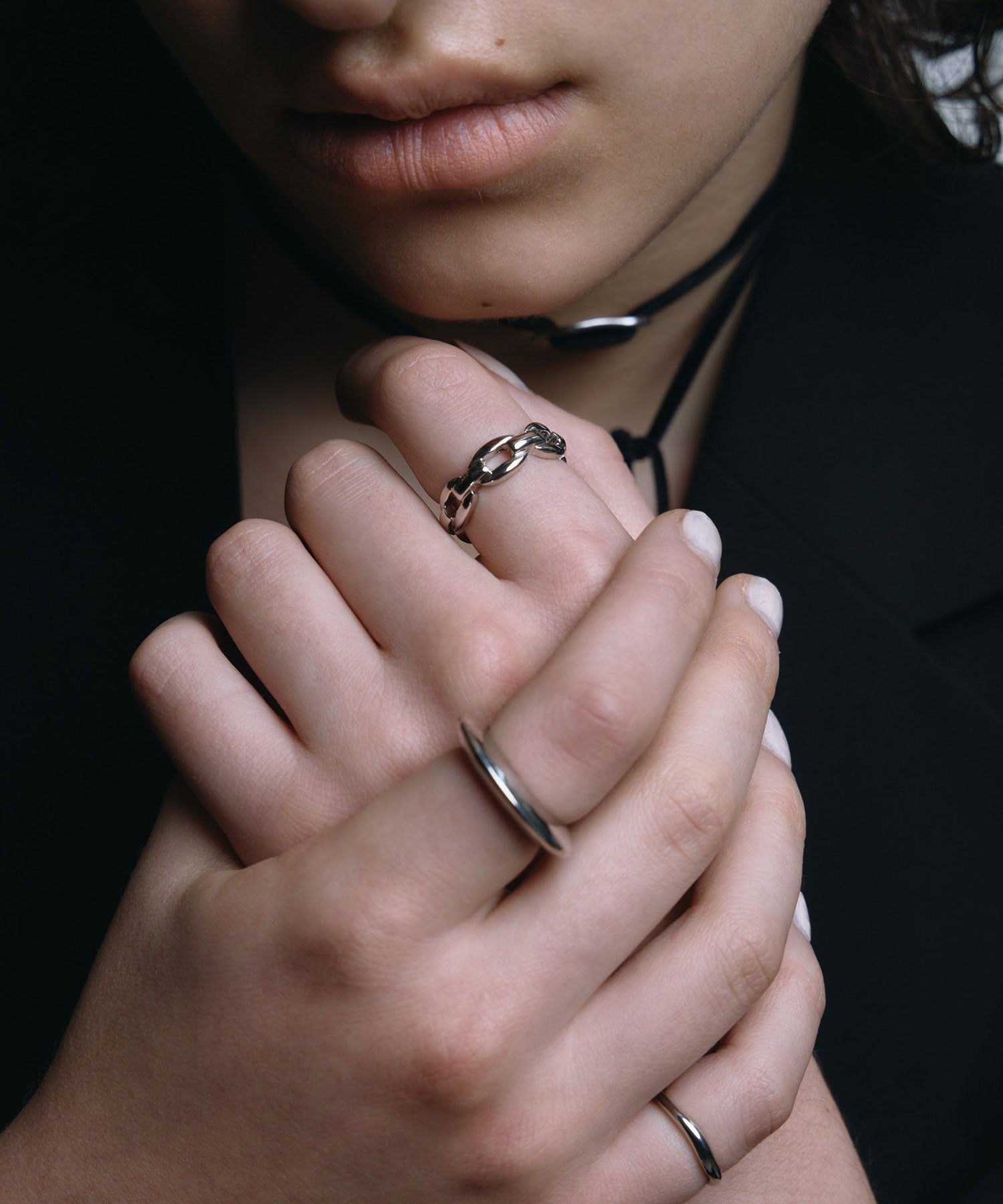 シルバー]ビーンチェーンリング