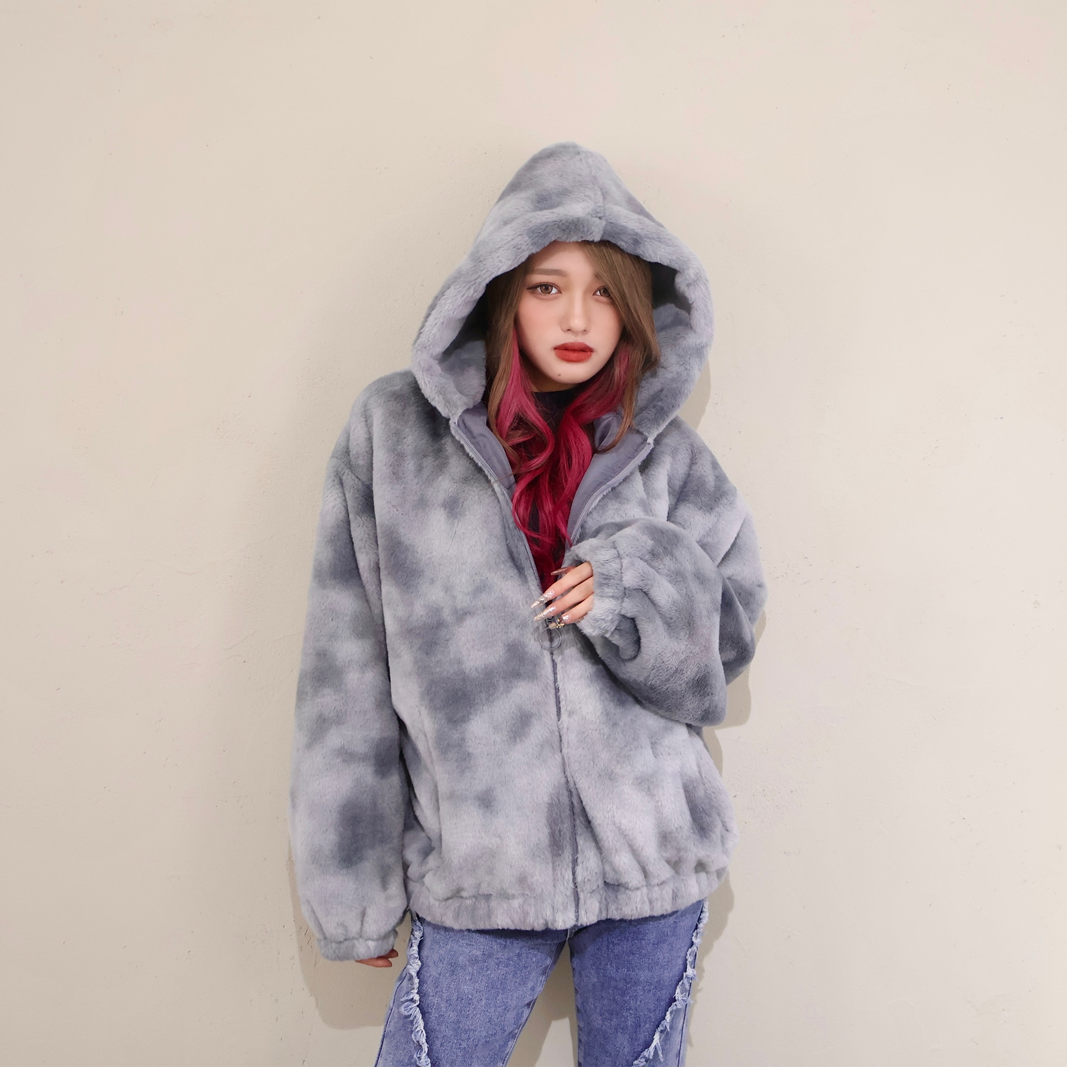 タイダイ柄フェイクファーパーカー｜ブルゾン｜CECIL McBEE(セシル