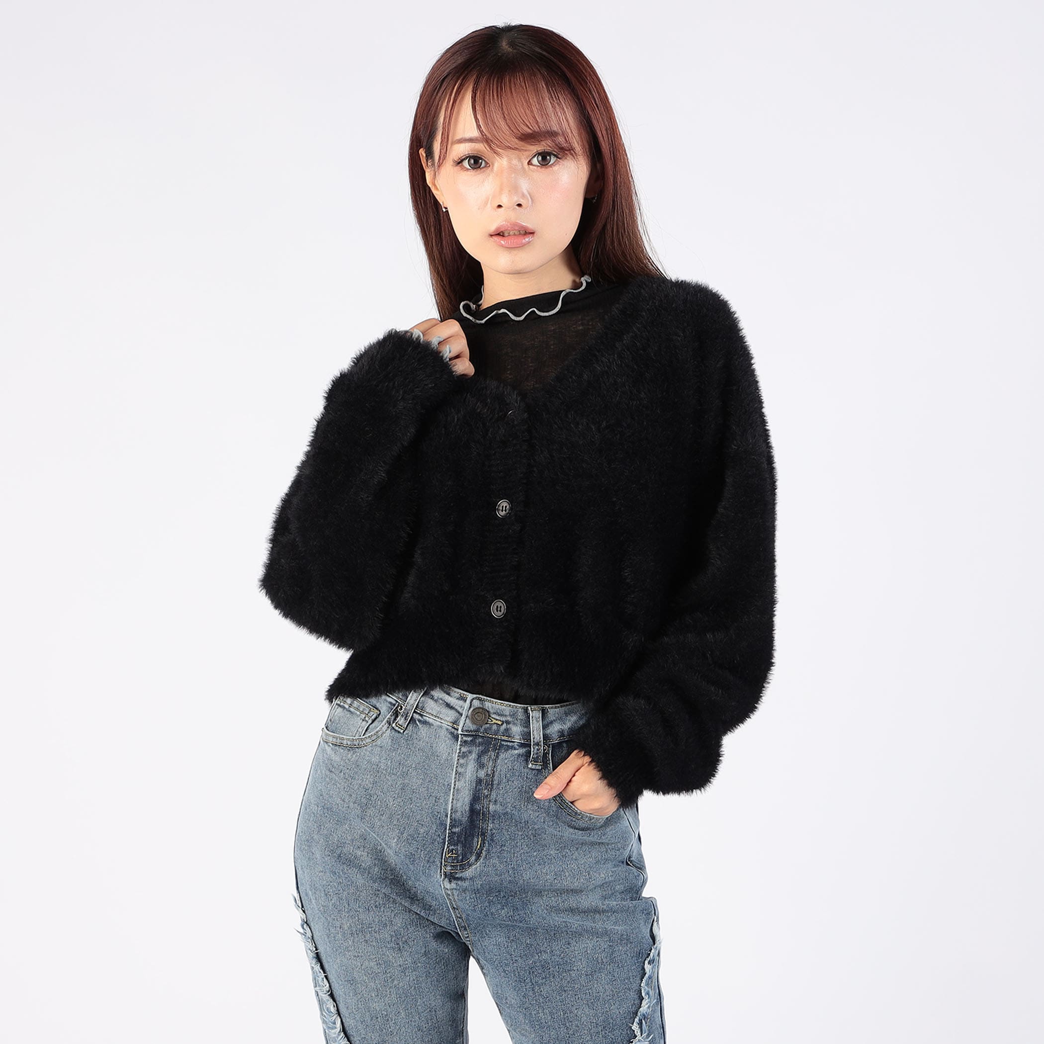 フェザーニットVネックカーディガン｜ニット｜CECIL McBEE(セシル