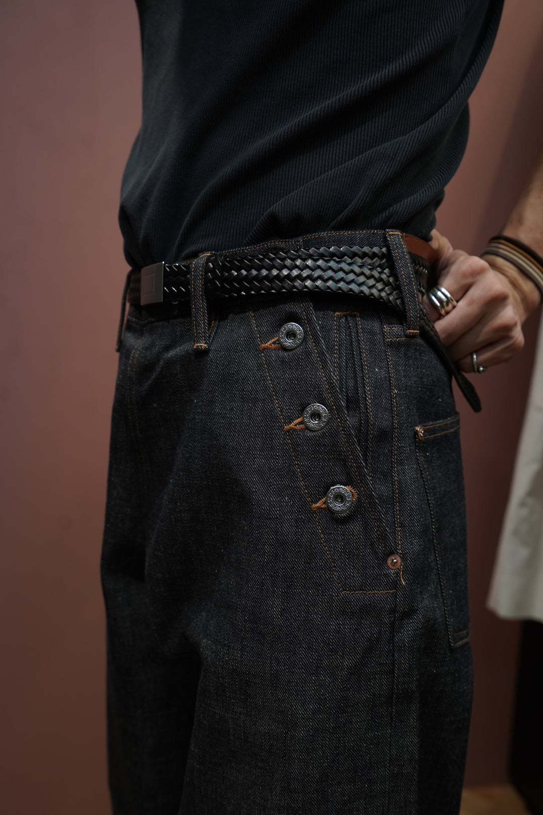 Taiga Takahashi(タイガタカハシ)のBASKETWEAVE PATTERN BELT(BLACK