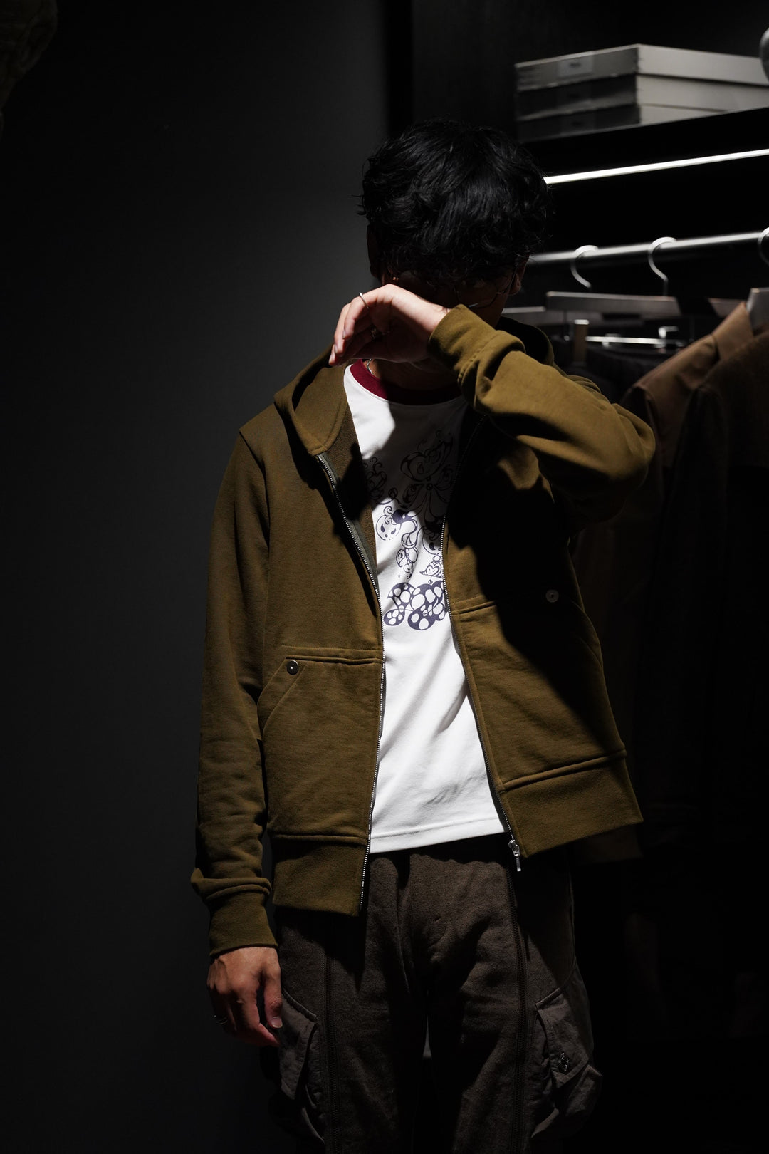 Omar Afridi(オマールアフリディ) のFULL ZIP HOODIE(KHAKI)(パーカー
