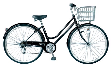 ノーパンク自転車 CHACLE シティサイクル 27インチ型6段変速 ブラック