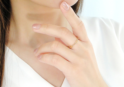 K18 18金 指輪 ペーパークリップチェーンリング イエローゴールド 指輪