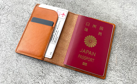革 本革 パスポートケース 栃木レザー レザーケース 美濃市 キャメル