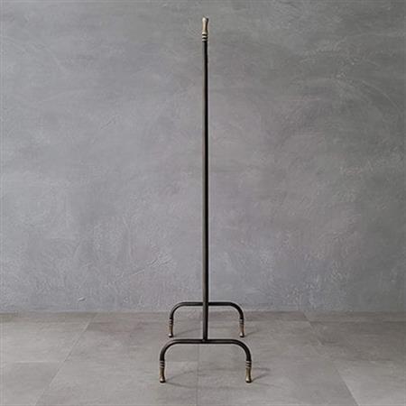 ビンテージ調 アイアンハンガーラック 黒皮風塗装×古美色