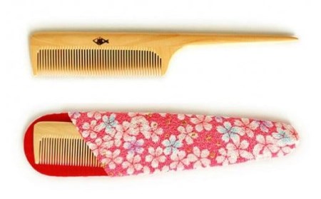 つげ櫛工房『辻忠商店』セット櫛(小)ケース付(さつまつげ) // 櫛 つげ