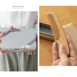 大阪府知事指定伝統工芸品】薩摩つげ櫛てつきぐし4寸5分(椿油・桐箱付