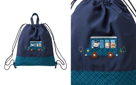 ファミリア（familiar）】ナップサック（260026） XB（青系チェック