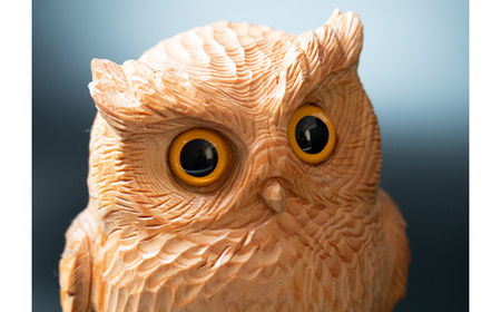 讃岐一刀彫 梟・シマ梟 (大) 木彫り 縁起物 ふくろう フクロウ 梟 シマ