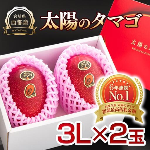 先行予約】最高級ブランド『太陽のタマゴ』3L×2個【糖度15度以上】宮崎