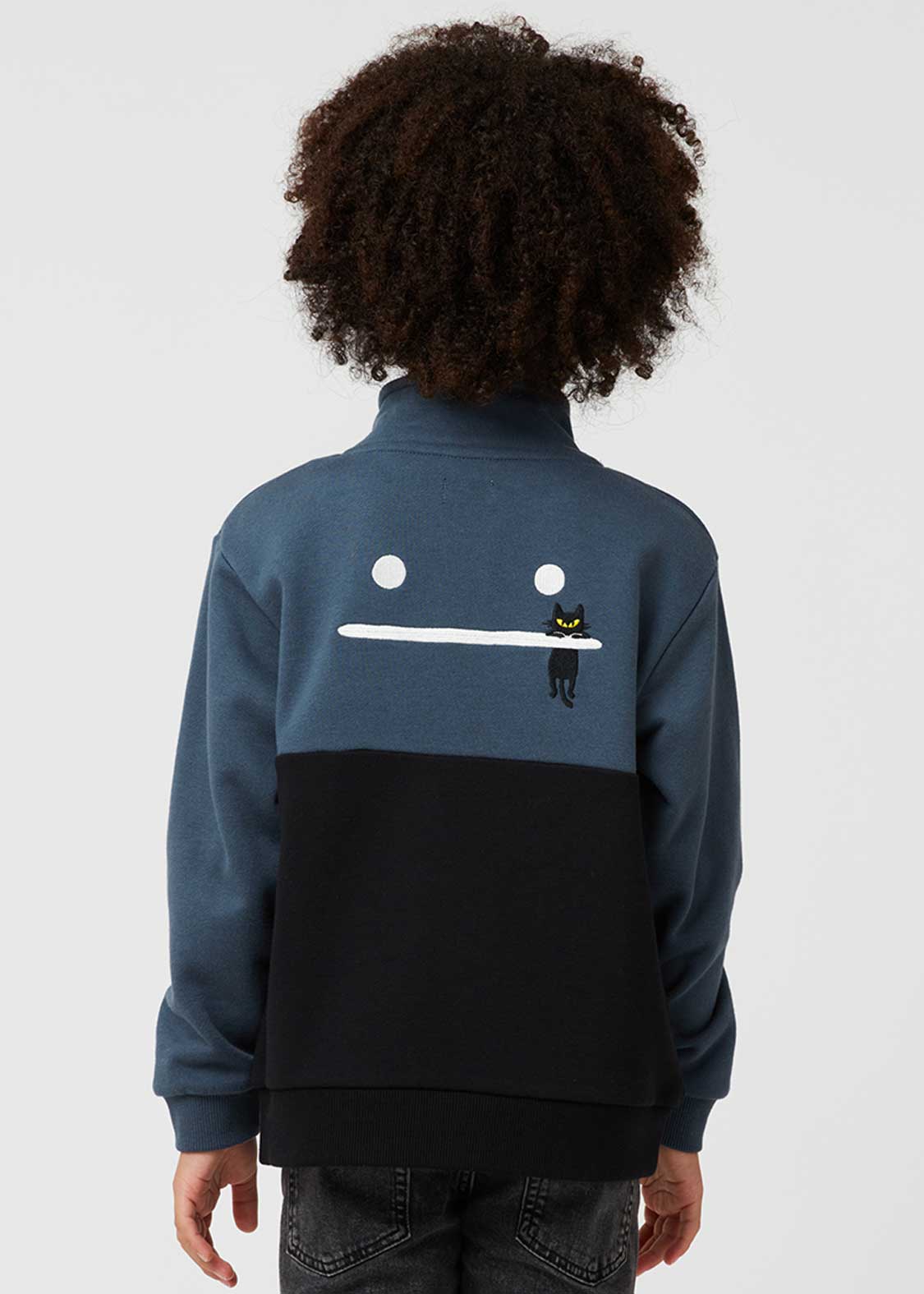 ネコカブリビューティフルシャドー｜ハーフジップスウェット｜キッズ