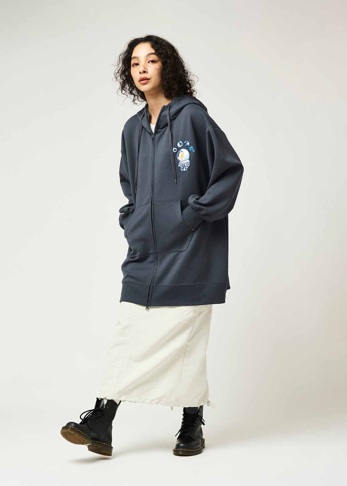 アストロキャット｜ポンチロングジップパーカー｜ウィメンズ｜グラニフ