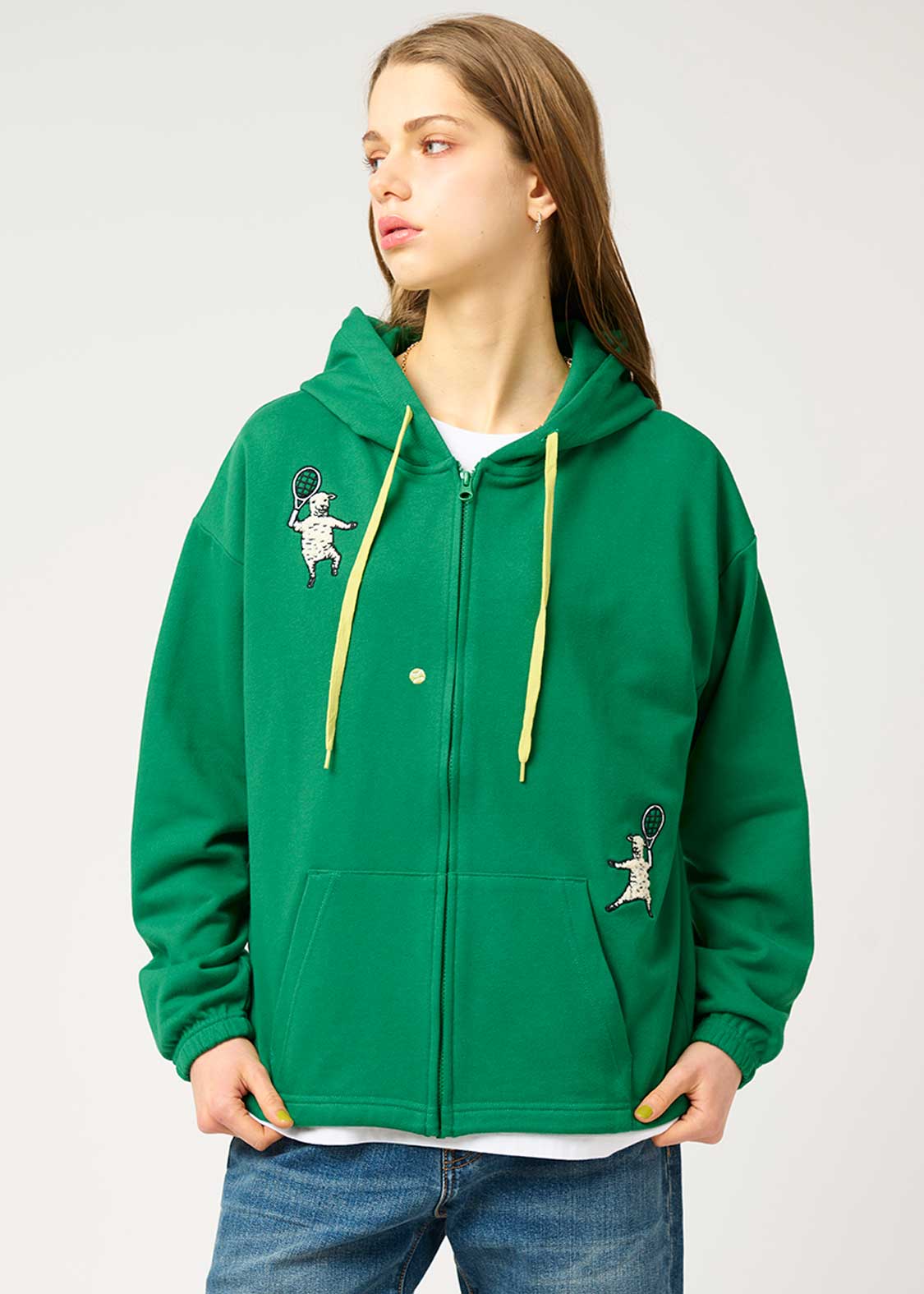 ラムチョップテニス｜ビッグシルエットジップパーカー｜ユニセックス