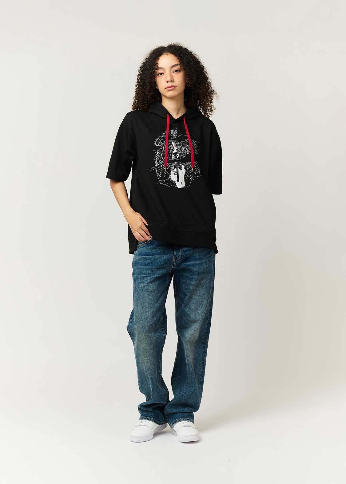 砂漠の我愛羅｜ビッグシルエット半袖パーカー｜ユニセックス｜グラニフ