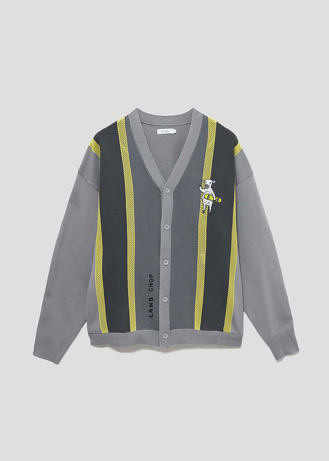 ラムチョップスケート｜メッシュストライプニットカーディガン｜ユニ