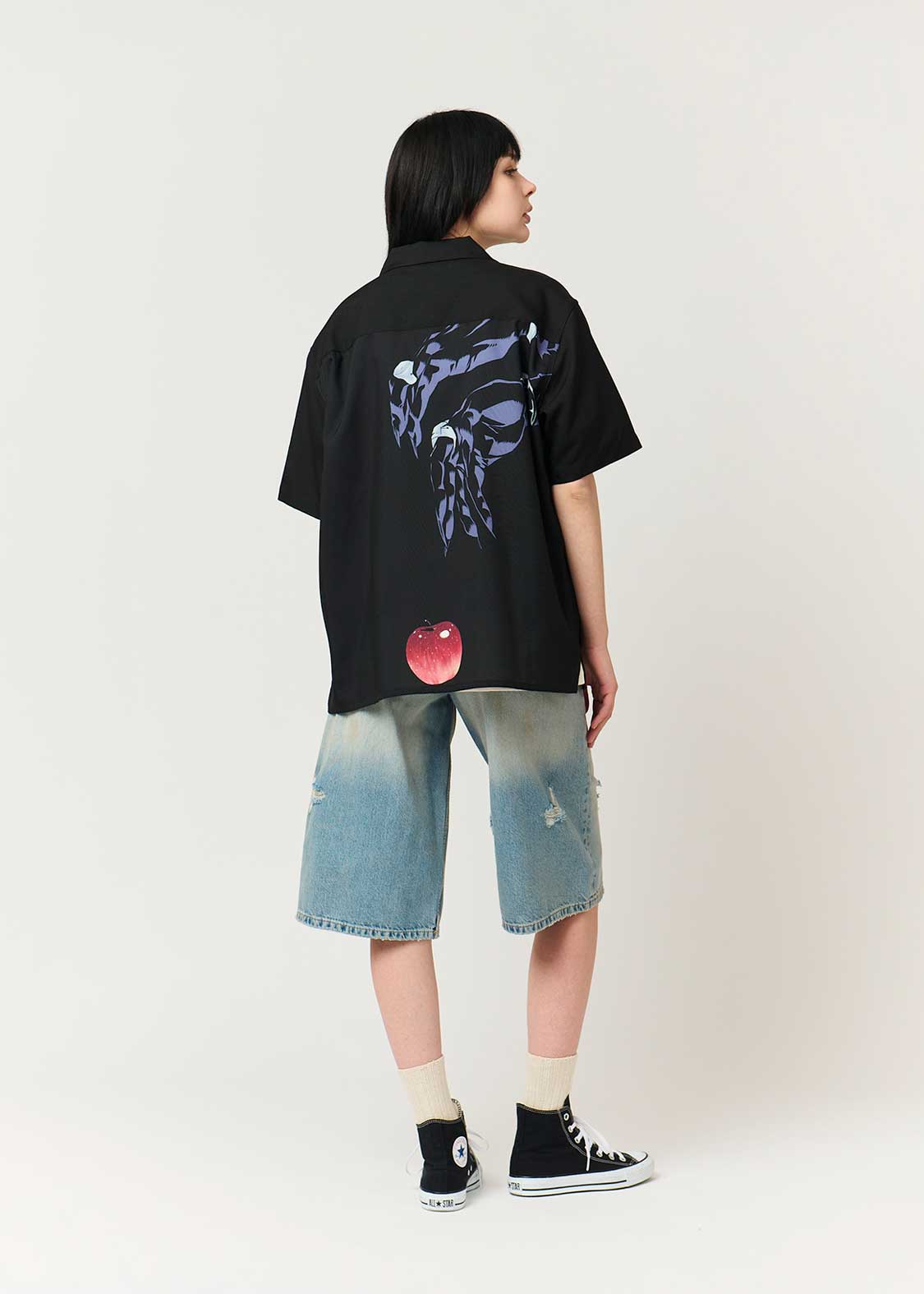 リンゴ｜ビッグシルエットオープンカラーシャツ｜ユニセックス