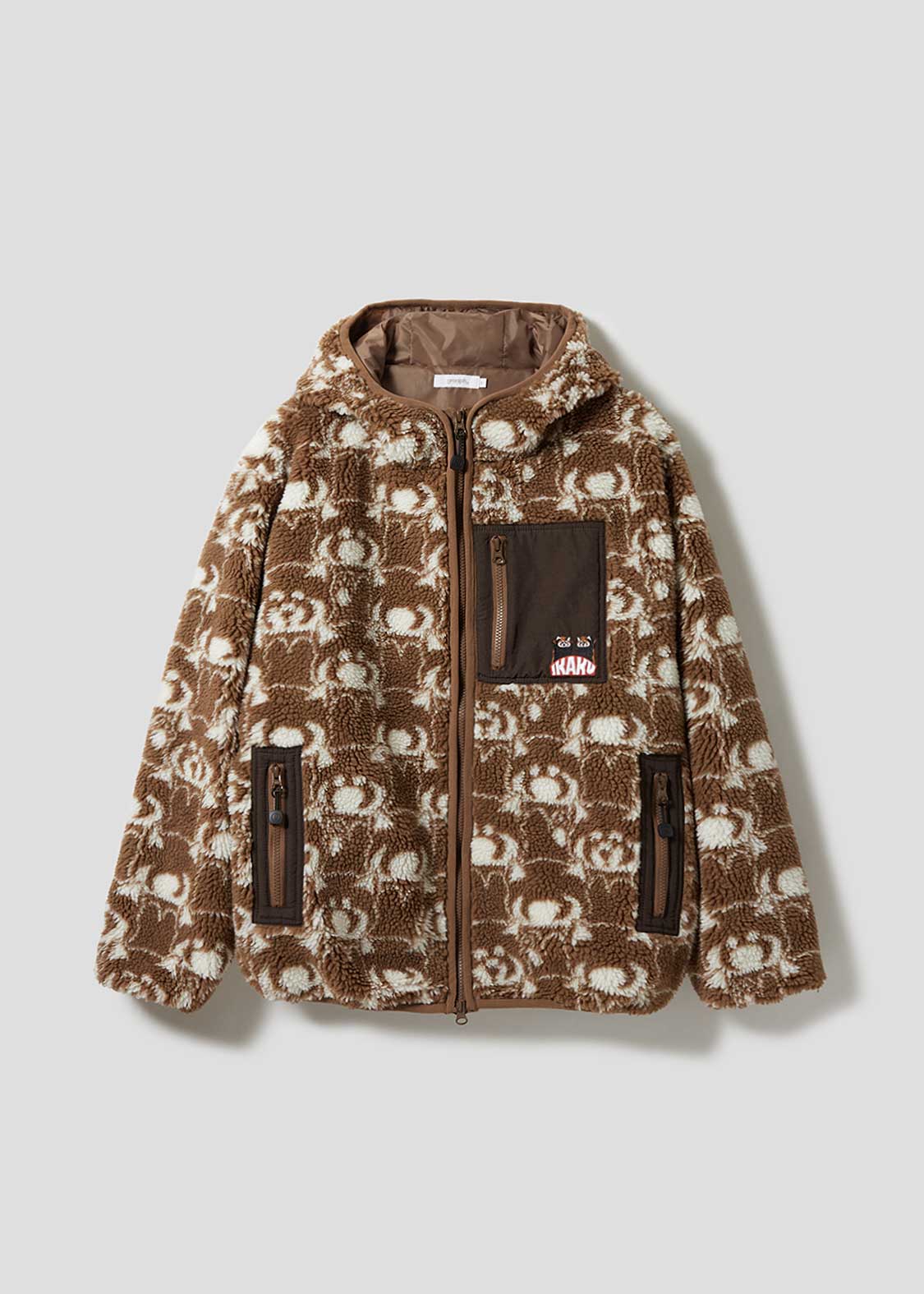 イカク｜ジャカードボアジップパーカー｜ユニセックス｜グラニフ