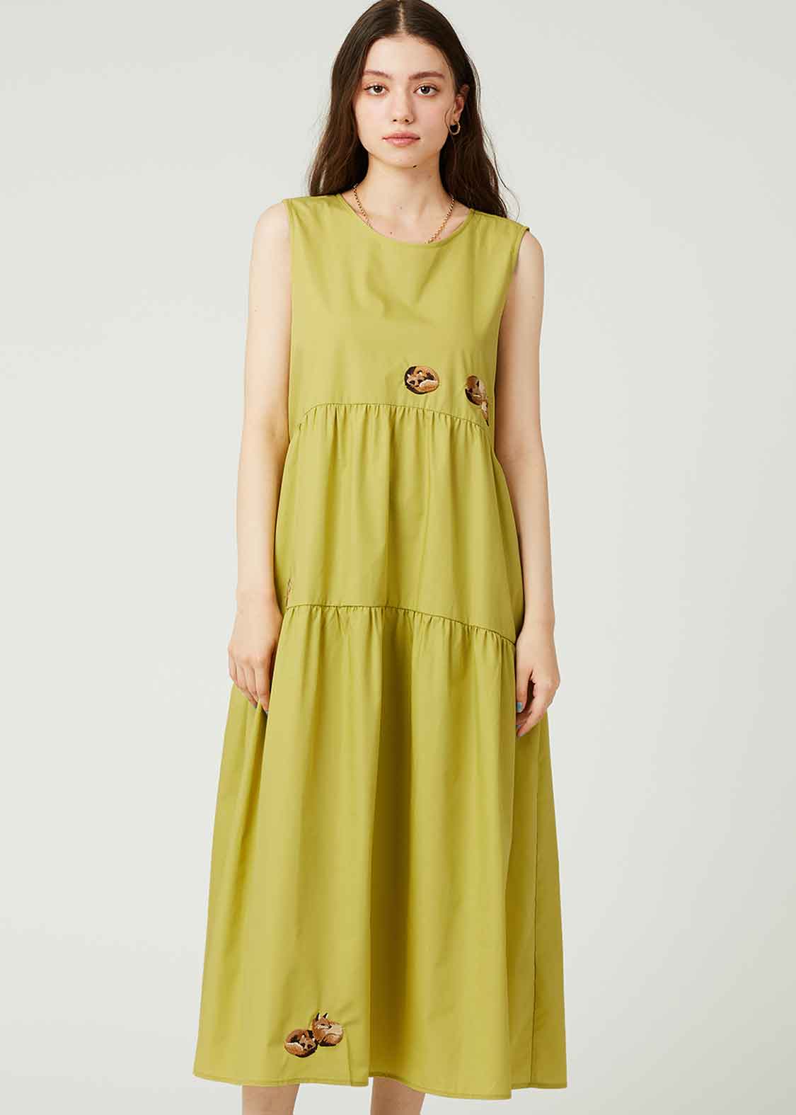 スリーピングフラッフィー｜ティアードスリーブレスワンピース