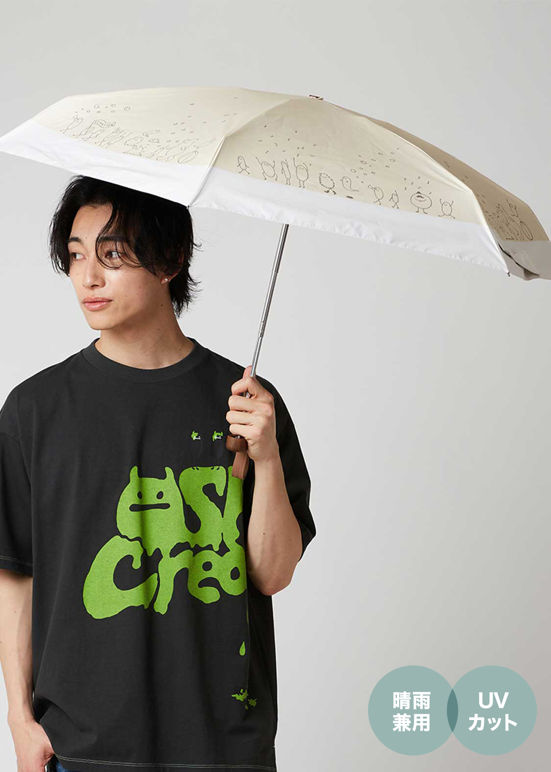 ビューティフルシャドーマーチ｜晴雨兼用 折りたたみ傘 53cm｜ユニ