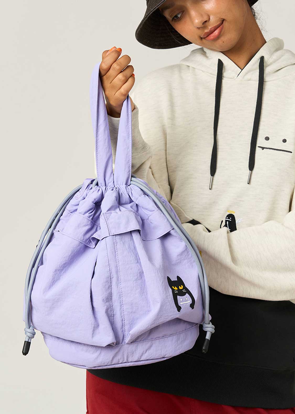 ネコカブリビューティフルシャドー｜ストリングバックパック｜ユニ
