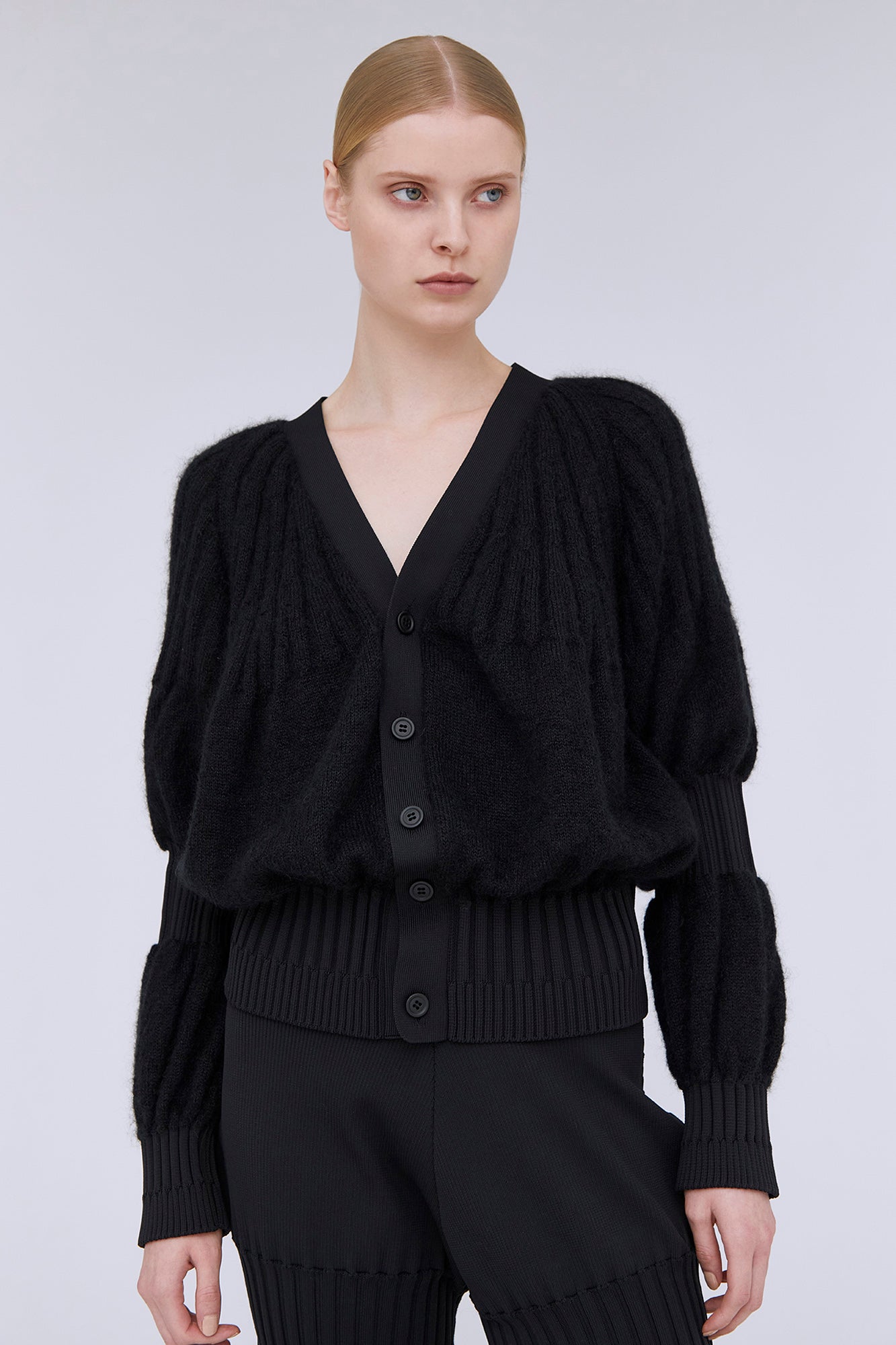 FLUTED MOHAIR CARDIGAN