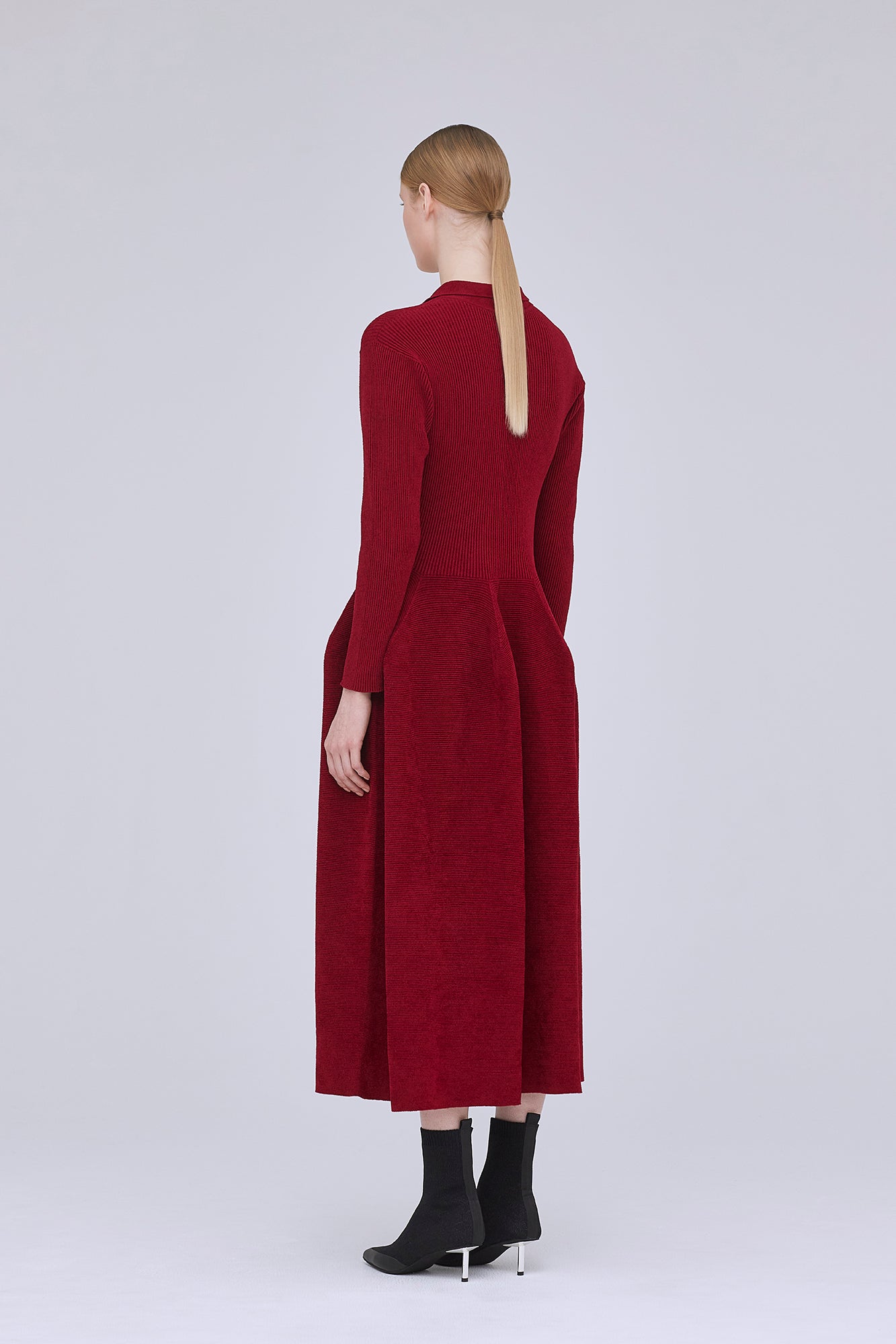 POTTERY VELVET LONG SLEEVE POLO DRESS