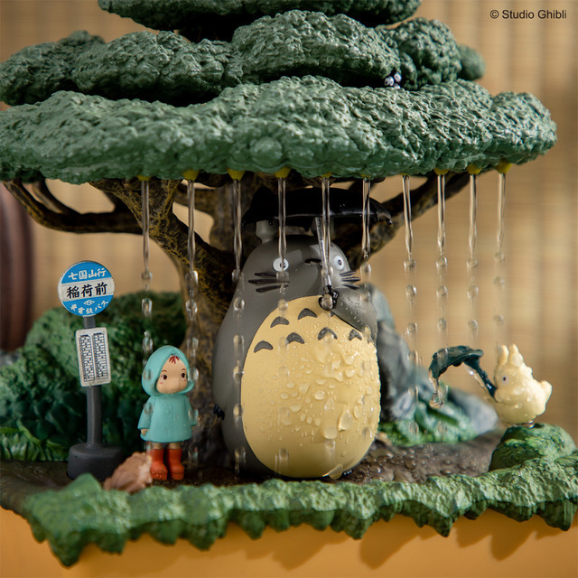 スタジオジブリ」雨宿りするトトロやシシ神の森の情景を水流とともに