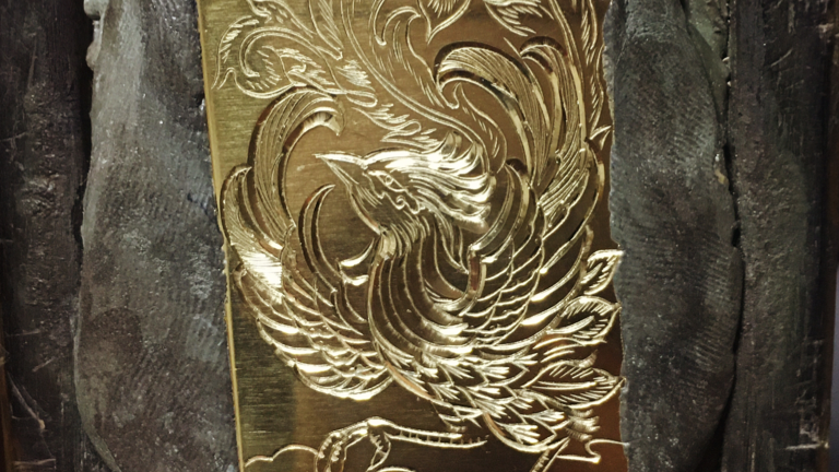 手彫り彫金オーダーサンプル「鳳凰」
